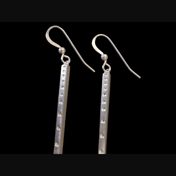 Alex Woo Elements Retired 925 Sterling Drop Dangle Bar 2.37" Bar Earrings - Picture 8 of 8